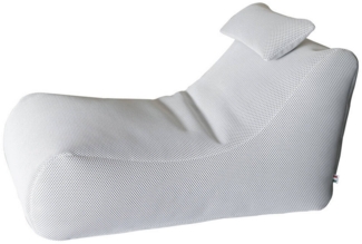 Dmora Pouf Міhck, Mehrzwecksessel, Sitzsack, Hockerhocker, Made in Italy, 70x120 h65 cm, Weiß