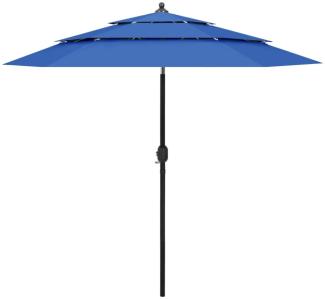 vidaXL Sonnenschirm mit Aluminium-Mast 3-lagig Azurblau 2,5 m 313867