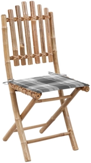 vidaXL Klappbare Gartenstühle 2 Stk. mit Kissen Bambus 3064001