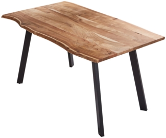 Esstisch Baumkante massiv Akazie Natur 220x100 schwarz Laxmi 526357