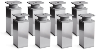 sossai® Möbelfuß Design-Möbelfüße, 4er & 8er Set, höhenverstellbar MFV1, Farbe: Chrom, (8-St), Farbe: Chrom