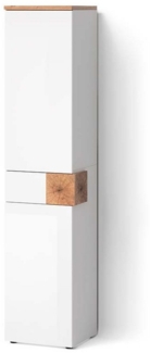 Livinity® Hochschrank Tanaro, Weiß/Weiß, 40 x 184.2 cm mit 2 Türen und Schublade