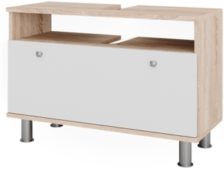Vicco Waschbeckenunterschrank Sonoma/Weiß 80.2x54 cm mit Schublade, Fynn