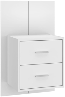 Wand-Nachttisch, Hängender Nachttisch Hochglanz-Weiß