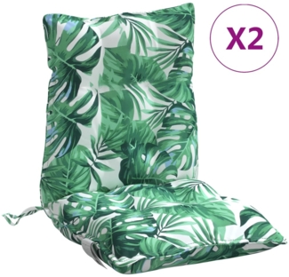 vidaXL Niedriglehner-Auflagen 2 Stk. Blattmuster Oxford-Gewebe 377707