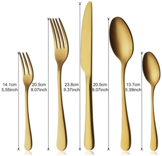 LuxusKollektion Kochbesteck-Set Besteck 60teilig 12Personen 60 Stück Gold Besteck 60 Stück