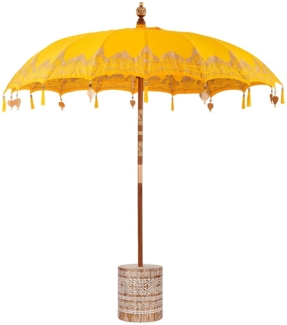Balinesischer Sonnenschirm Gelb 210-220 cm Baumwolle, Massivholz 3356903