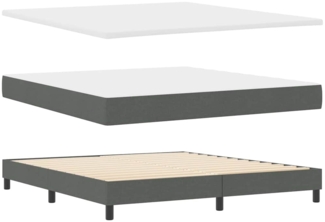 vidaXL Boxspringbett mit Matratze mit Matratze Dunkelgrau 180 x 200 cm 3341182