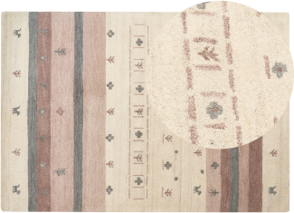 Gabbeh Teppich Wolle beige hellbraun 160 x 230 cm Hochflor KARLI
