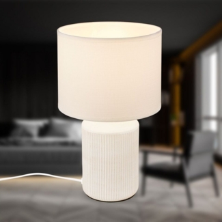 Briloner Leuchten Tischleuchte 7539016, ohne Leuchtmittel, 2700K - Extra-Warmweiß, Tischlampe 22x37,5cm Weiß max. 10W Schlafzimmer Wohnzimmer Nachttisch