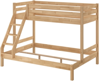 Stabiles Stockbett Etagenbett 90x200 u 140x200 Buche massiv lackiert V-60.14-09-14Rollrost und Matratze inkl.