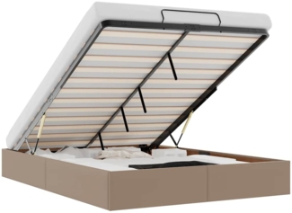 vidaXL Ottoman-Bett ohne Matratze Cappucino 140x200cm Kunstleder 3310808