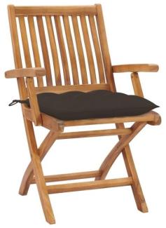 vidaXL Klappbare Gartenstühle mit Kissen 6 Stk. Massivholz Teak 3072773