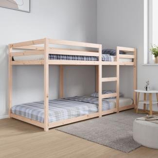 vidaXL Etagenbett ohne Matratze 90x200 cm Massivholz Kiefer 3206504