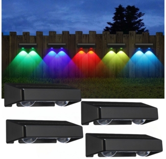 OULENBIYAR LED Solarleuchte 2 Stück Solarlampe, Gartenleuchten Solar mit 7 Farben Dimmbar IP65, LED fest integriert, RGB, Solarleuchten für Veranda Pfad Garage, Garten Solarleuchte