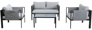 Sitzgruppe Sessel und 2-Sitzer inklusive Polster mit Couchtisch Metallgestell