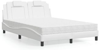 vidaXL Bett "Viana" mit Matratze Weiß 140x190 cm Kunstleder 3208790