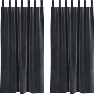 vidaXL Verdunkelungsvorhänge 2 pcs Dunkelgrau 140 x 175 cm Samt 4107234