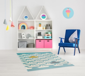 Rikmani Kinderteppich Kinderzimmerteppich Design-Teppich für Kinderzimmer, Schlafzimmerteppi, rechteckig