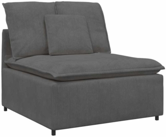vidaXL Modulares Sofa Mittelmodul mit Kissen Dunkelgrau 100 cm 4104438