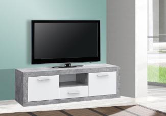 Lowboard TV-Unterschrank 148cm beton lichtgrau weiß