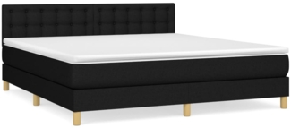 vidaXL Boxspringbett mit Matratze Schwarz 180x200 cm Stoff 3140955
