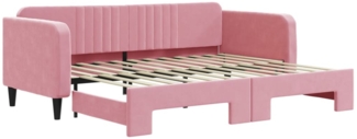 vidaXL Tagesbett Ausziehbar Rosa 90x200 cm Samt 3197066