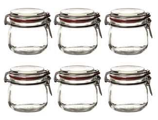 BigDean 6er Set Drahtbügelgläser 600ml - Einmachgläser mit Bügelverschluss - Made in Germany - Einweckgläser, Bügelverschlussgläser, transparent, rund