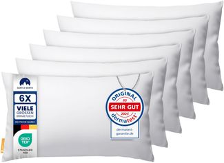 Gentle North Kopfkissen (30x50 cm groß) - 6er Set Kissen für Bett und als Dekokissen - Mit Reißverschluss für Füllung - Sofakissen - Zierkissen für Couch und Sofa - Ökotex - Waschbar bis 60° - Weiß