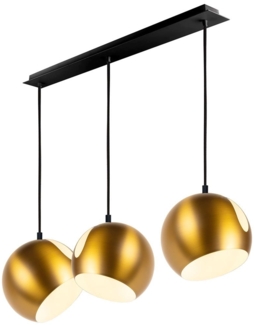 s.luce Ball Hängeleuchte 3-flammig mit Deckenschiene Gold