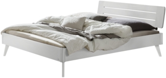 Hasena Lounge Rubiera 160x210 Buche weiss deckend, lackiert - Fusshöhe 25 cm Massivholzbett