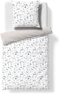 Fleuresse Interlook Jersey Bettwäsche 135x200 Wende Winterlandschaft 114574-5