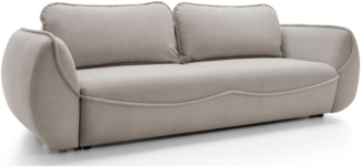 Selsey 'Cutie' Sofa 3-Sitzer mit Schlaffunktion & Stauraum, Easy-Clean Velours, beige