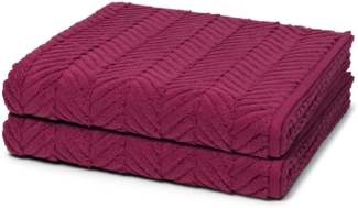 Ross Sensual Skin Zopf 2 tlg. Frottier-Set - 2 X Duschtuch (75 X 140cm) - 500 g/m2 - Fuchsia