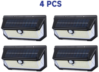 PODOFO LED Solarleuchte Solarleuchten für draußen 218 LED 270 Weitwinkel, 3 Modi, LED-Bewegungssensor