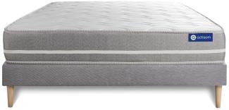 Actilatex touch matratze 150x200 cm + Bettgestell mit lattenrost - Dicke : 20cm - Latex und Memory-schaum - H3