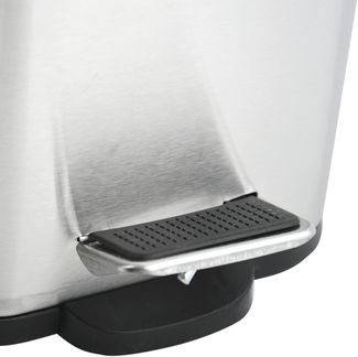 Spirella Kosmetikeimer 5 Liter Edelstahl mit Absenkautomatik und Inneneimer "Erik" Badezimmer Mülleimer Softclose Abfalleimer silber Bambus