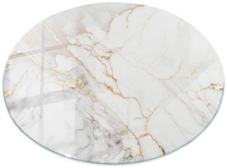 Tulup Tischplatte Oberplatte Tisch Glas Eleganter Marmor mit Adern Tischplatte aus Glas