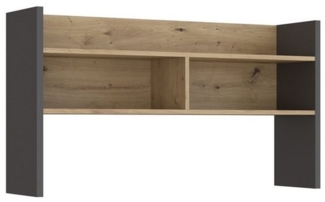 Schreibtischaufsatz >Modultrick< in Grau/ Artisan Eiche Dekor, 109,6x60x25,8cm B/H/T