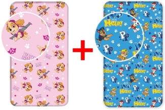 PAW PATROL Spannbettlaken Paw Patrol, Renforcé, Gummizug: an den Ecken, (2 Stück)