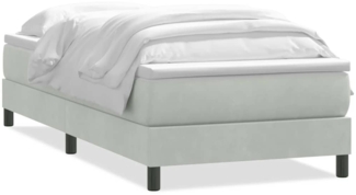 vidaXL Boxspringbett mit Matratze Hellgrau 90x210 cm Samt 3315903