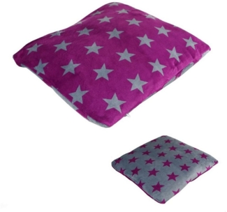 Dekokissen Mikrofaser Flanell Sterne 45x45cm Wendeoptik Sofakissen Couchkissen beere