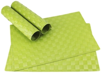 matches21 HOME & HOBBY Platzset Tischset MODERN grün hellgrün 4er Tischunterlage als Tischdeko, (4-St), modernes Esstisch Platzdeckchen als abwaschbarer Tischuntersetzer