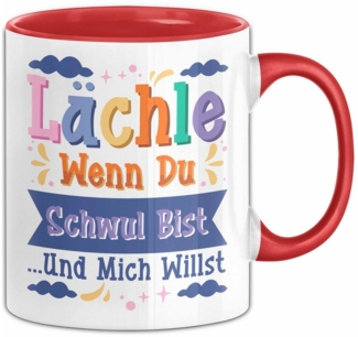 Trendation Tasse LGBTQ Tasse Geschenk Lesben Schuwle Geschenkidee Gay Pride Lächle Wenn