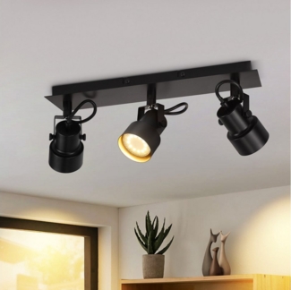 Nettlife Deckenstrahler Deckenstrahler Schwarz 350° Drehbar GU10, Drehbar, LED wechselbar, Retro Strahler Industrial für Wohnzimmer Schlafzimmer Küche