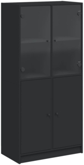 vidaXL Highboard mit Türen Schwarz 68x37x142 cm Holzwerkstoff 3295865