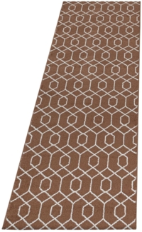 Kurzflor Teppich Elisa Läufer - 80x250 cm - Kupferfarbe