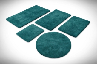 Homie Living Badematte Porto Azzurro, Höhe 30 mm, rutschhemmend beschichtet, fußbodenheizungsgeeignet, schnell trocknend, Polyester, rechteckig, Badteppich, uni, rechteckig & rund, waschbar, Badezimmerteppich