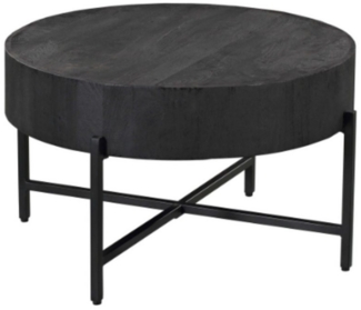 Villa Möbel Couchtisch Couchtisch Mason Black 80 cm (Packung, 1-St, 1 Tisch), Mangoholz mit Metallfüßen im Indusrial-Style