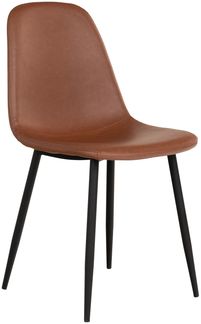 House Nordic Esszimmerstuhl, PU-Leder, Vintage hellbraun, schwarze Beine, HN1224 - 2er set